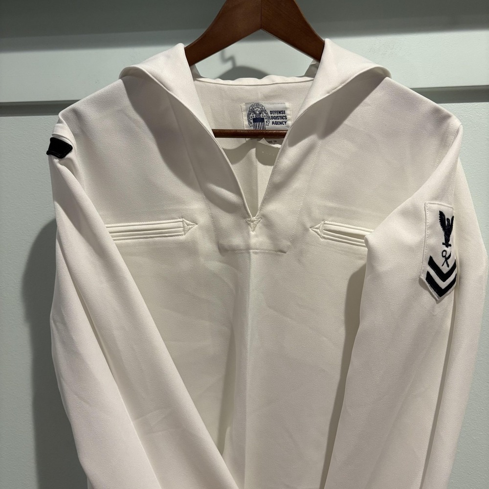 US Navy Women Dress White Jumper Uniform Shirt ONI Patch 12T Tall Petty Officer‎